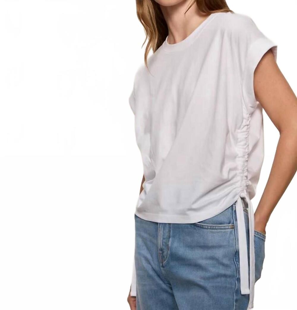 NEW SANCTUARY all day ruched tee in white